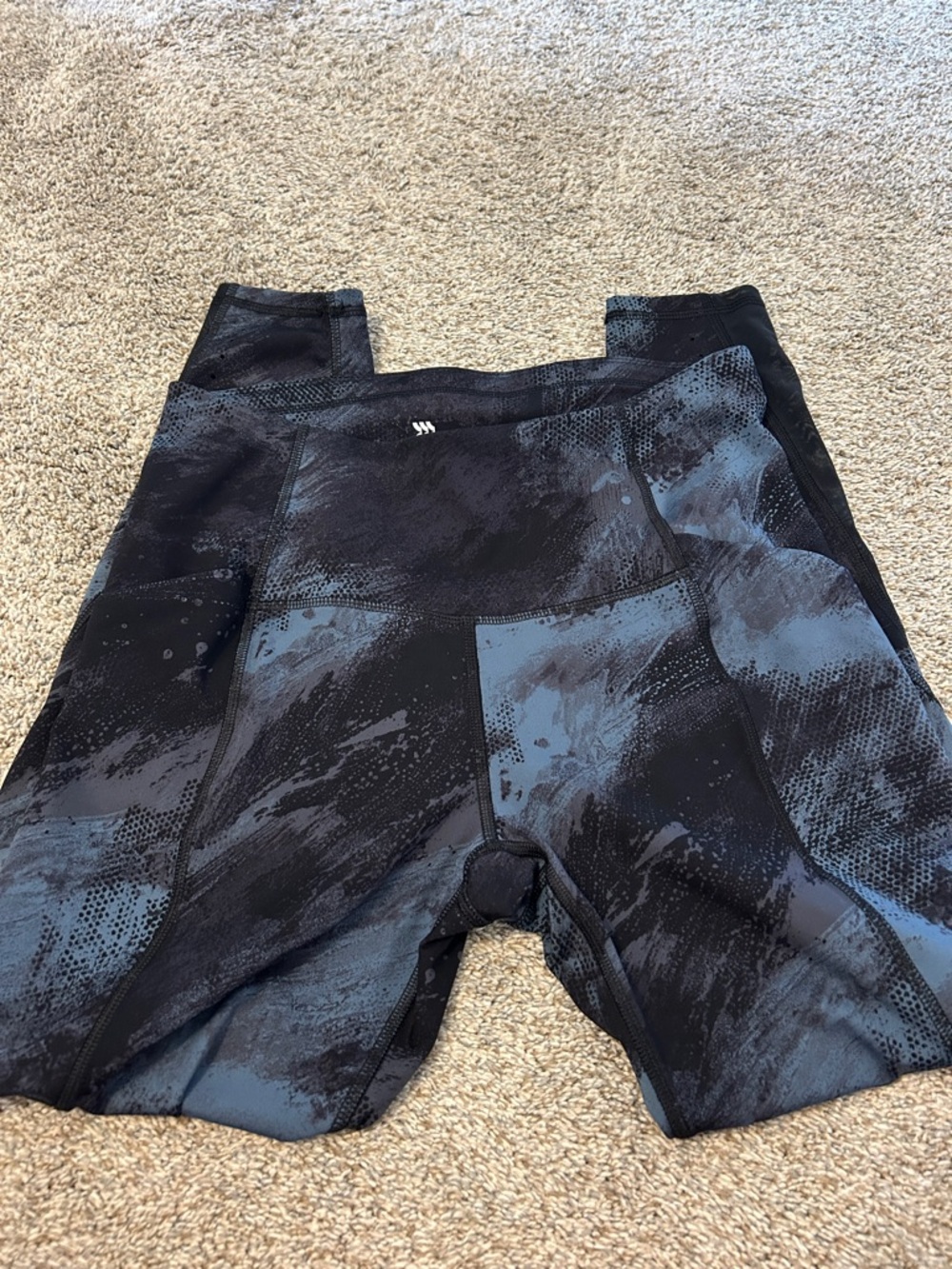 all in motion Black and Blue Patterned High-Rise Leggings